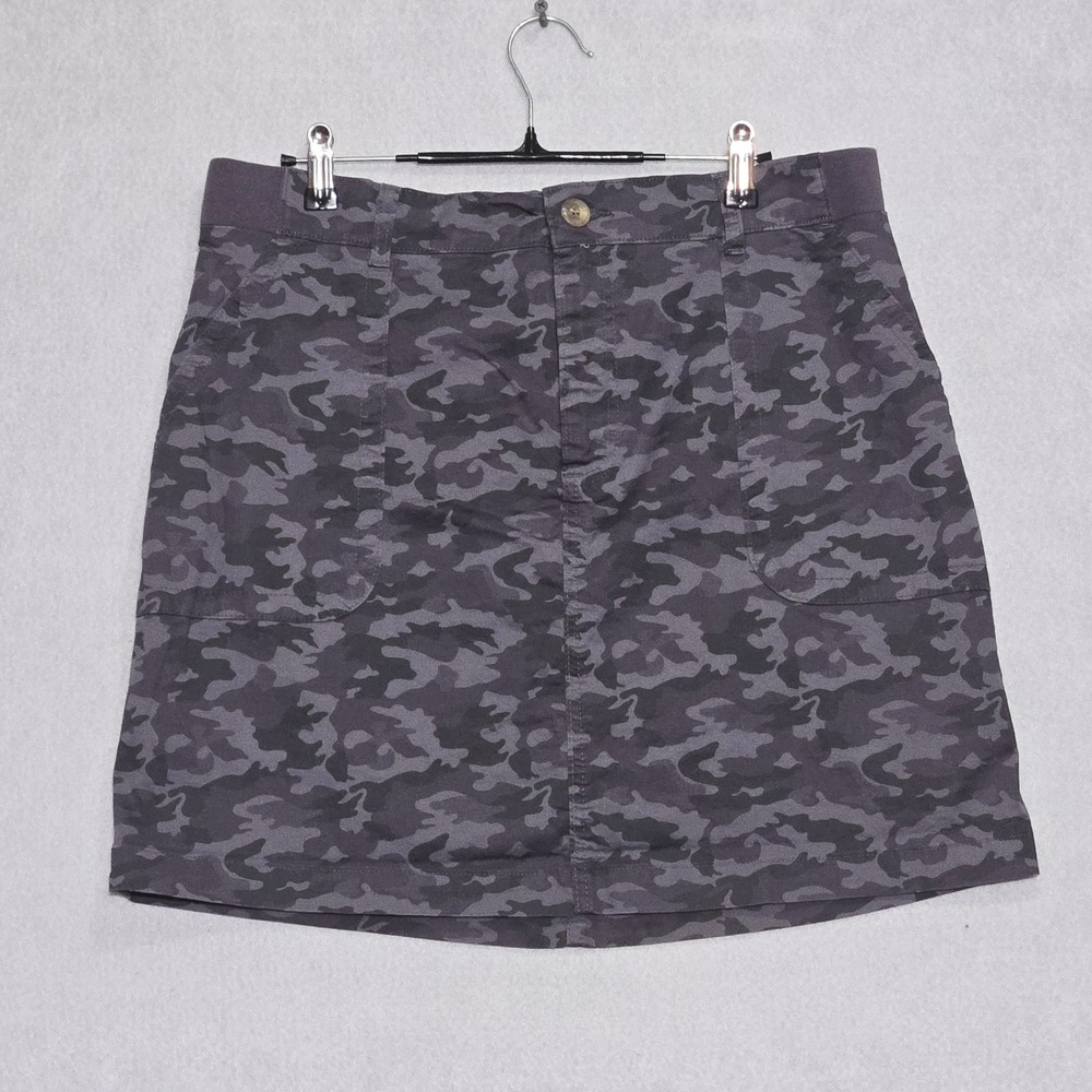 Lee‎ Camouflage Skort Womens 16M Grey Camo Mid Rise Regular Fit Utility